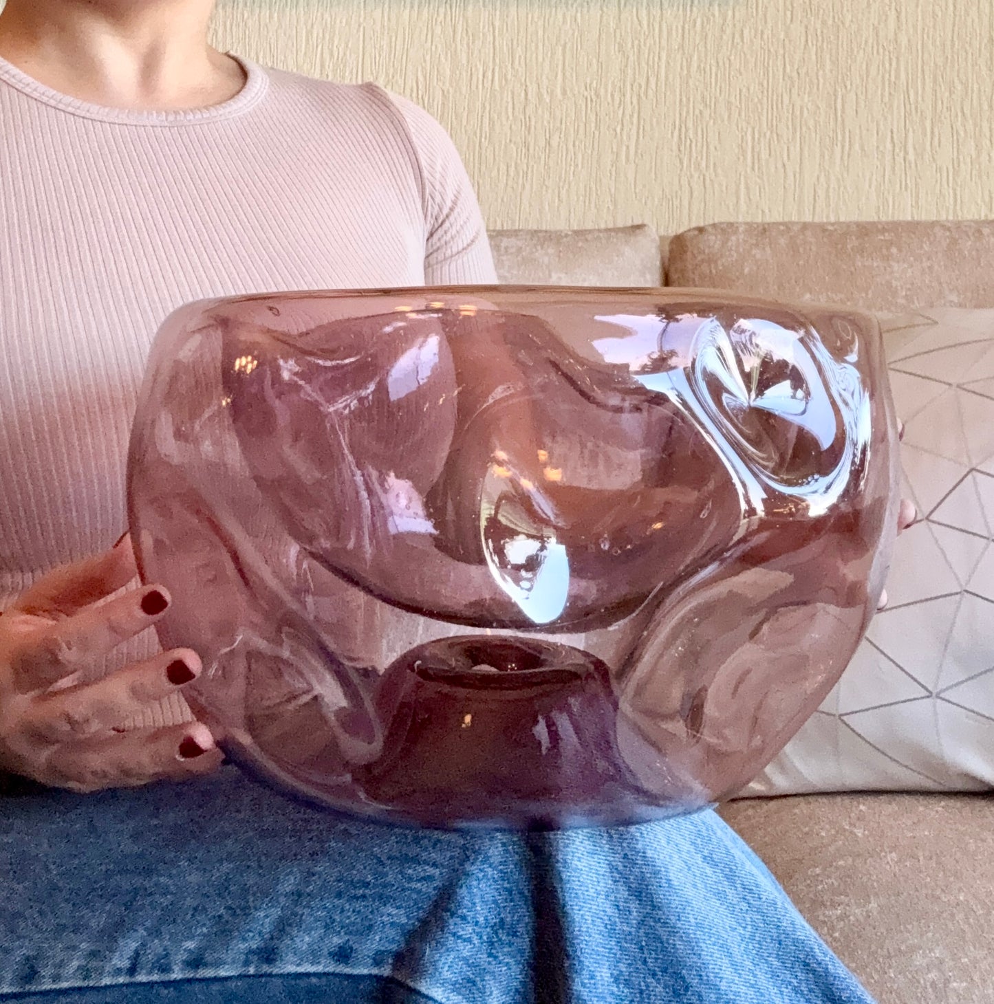 Bowl asimétrico de Vidrio Soplado 30 cm